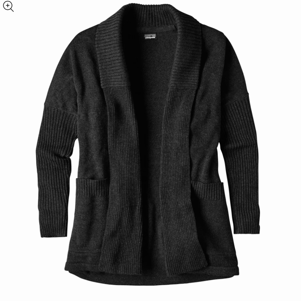 Patagonia Merino Wrap Cardigan Sweater Charcoal Gray size small